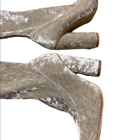 Cape Robbin Paw-27 (6) gray  Stretchy Pointy Toe Thigh High Block  Boot - Picture 6 of 14